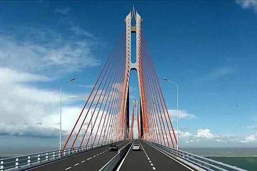 Khí thế khẩn trương trên công trường cầu nối đôi bờ sông Hậu