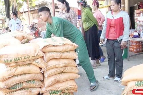 Cấp phát gạo cho các hộ thiếu đói dịp tết Nguyên đán Giáp Thìn 2024