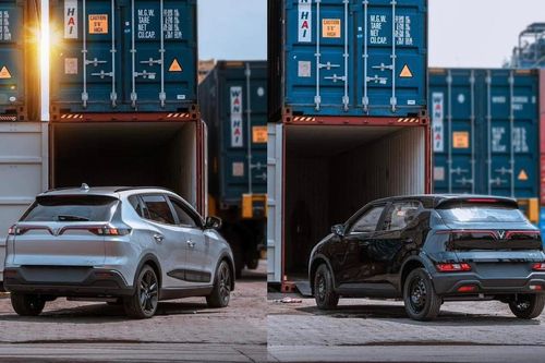 Bộ đôi xe điện VinFast VF 5 và VF e34 xuất hiện ở cảng Indonesia