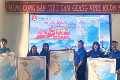 Gia Lai: Gần 1.500 tổ chức cơ sở Đoàn-Hội-Đội treo bản đồ Việt Nam tại nơi làm việc