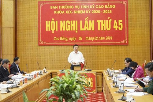 Hội nghị Ban Thường vụ Tỉnh ủy lần thứ 45