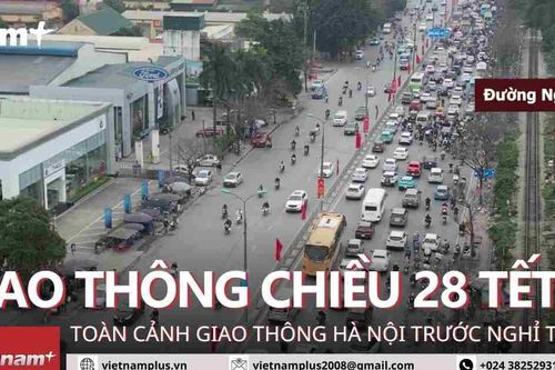 Toàn cảnh giao thông khu vực cửa ngõ Hà Nội chiều ngày 28 Tết