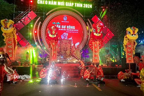 5 đội tham gia Hội diễn lân - sư - rồng thành phố Biên Hòa mừng Đảng, mừng Xuân Giáp Thìn 2024