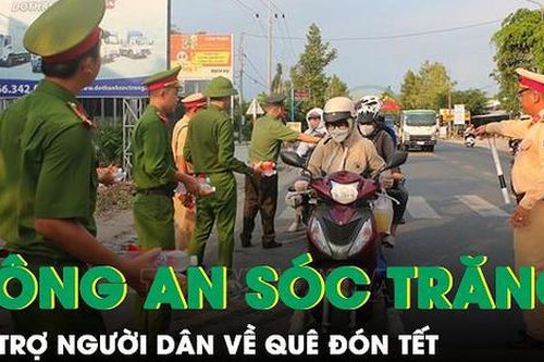 Cảnh sát giao thông hỗ trợ xăng, nước uống miễn phí cho người dân về quê đón Tết