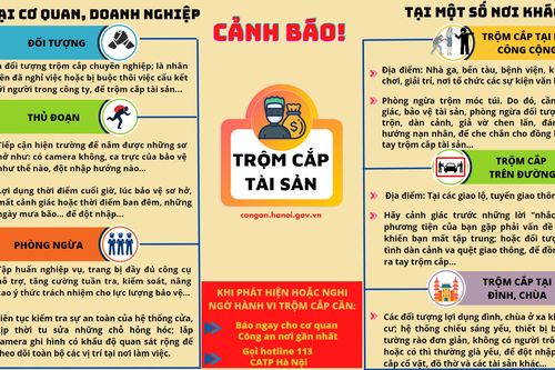 Công an Hà Nội khuyến cáo phòng ngừa tội phạm trộm cắp tài sản dịp Tết