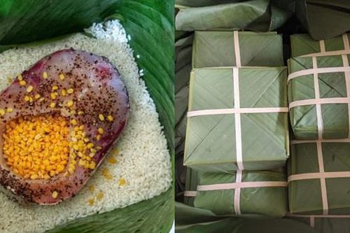 Nếu ngán bánh chưng nhân thịt, bạn có thể thử đổi vị sang bánh chưng nhân cá