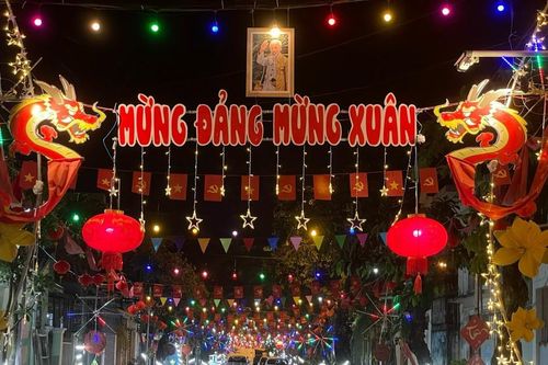 Quảng Nam: Các tuyến đường TP Tam Kỳ rực rỡ cờ, hoa đón chào năm mới