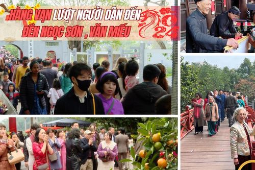 Đông đảo người dân đi lễ, xin chữ cầu may mắn vào ngày đầu năm