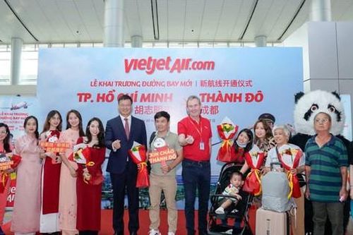 Vietjet khai trương đường bay TP Hồ Chí Minh - Thành Đô (Trung Quốc)