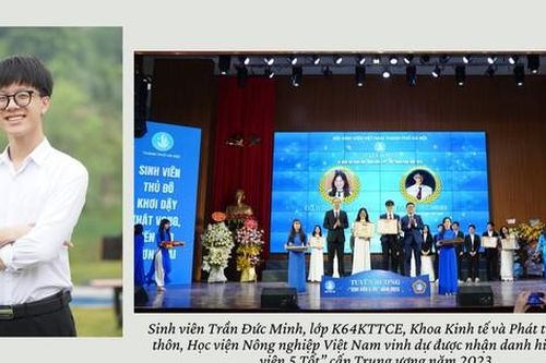 Thủ lĩnh sinh viên Học viện Nông nghiệp Việt Nam tỏa sáng với danh hiệu 'Sinh viên 5 tốt'