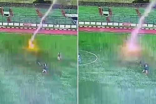 Đang đá trận giao hữu ngày đầu năm, một cầu thủ Indonesia bị sét đánh không qua khỏi
