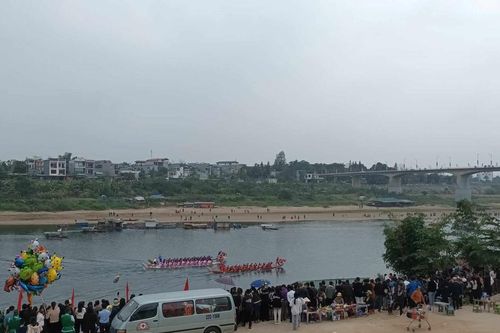 'Chen chân' xem Lễ hội đua thuyền trên sông Lô
