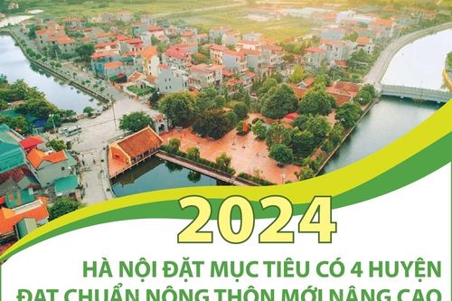Năm 2024, Hà Nội đặt mục tiêu có 4 huyện đạt chuẩn nông thôn mới nâng cao
