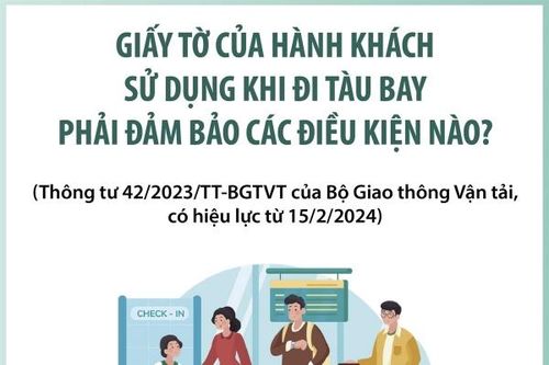 Giấy tờ của hành khách sử dụng khi đi tàu bay phải đảm bảo các điều kiện nào?