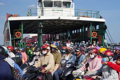 Lượng khách qua phà Cát Lái tăng cao nhưng không xảy ra ùn tắc