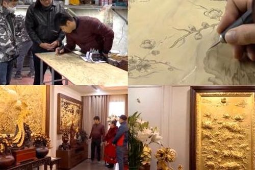 Độc đáo tranh dát vàng của nghệ nhân trẻ