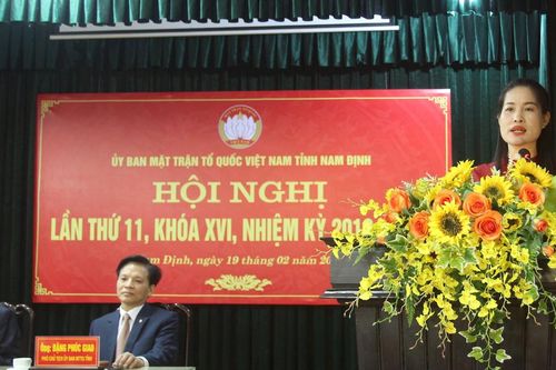 Bà Trần Thị Thoa giữ chức Phó Chủ tịch Ủy ban MTTQ Việt Nam tỉnh Nam Định