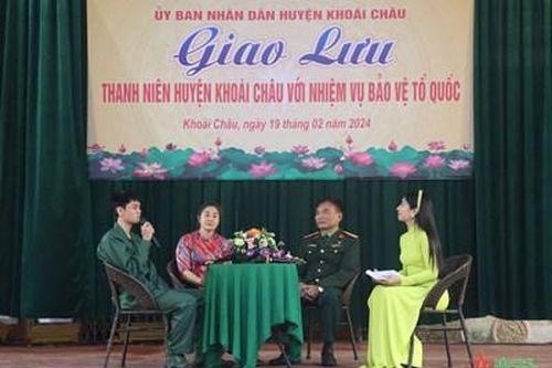 Huyện Khoái Châu, tỉnh Hưng Yên giao lưu 'Thanh niên với nhiệm vụ bảo vệ Tổ quốc'