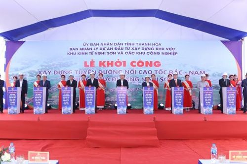Khởi công dự án tuyến đường nối cao tốc Bắc - Nam, Quốc lộ 1A đi cảng Nghi Sơn