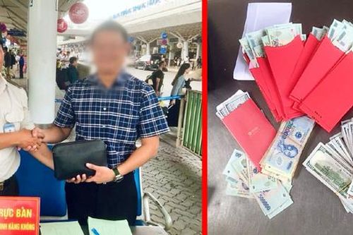 Nhân viên sân bay Tân Sơn Nhất trả lại túi tiền gần 300 triệu đồng cho hành khách bỏ quên