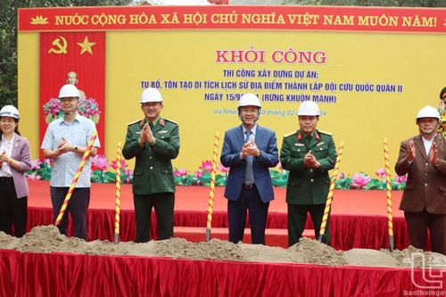Khởi công Dự án tôn tạo Di tích nơi thành lập Đội Cứu quốc quân II