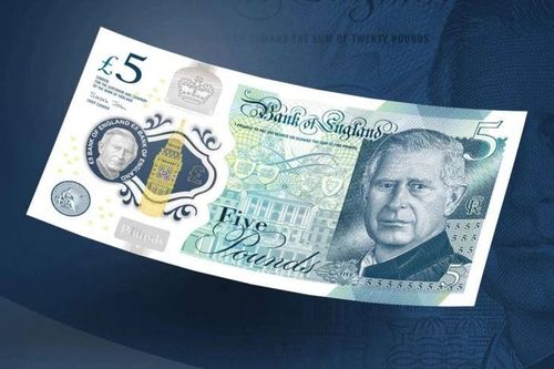 Tiền giấy mới của Anh in hình Vua Charles III sẽ lưu hành từ ngày 5/6
