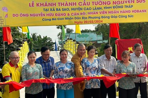 Hội Từ thiện chùa Tường Nguyên khánh thành 3 cầu bê-tông nông thôn