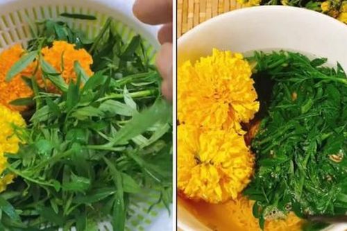 Sau 'hot trend' lạp xưởng nướng đá lại đến hoa cúc vạn thọ úp mì tôm