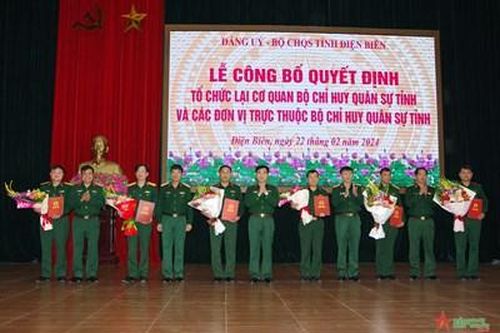 Tổ chức lại biên chế các cơ quan, đơn vị trực thuộc Bộ Chỉ huy Quân sự tỉnh Điện Biên