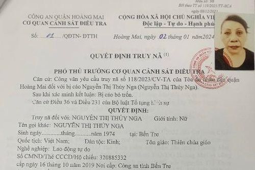 Truy nã nữ giúp việc Nguyễn Thị Thủy Nga