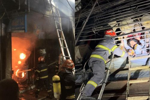 Hà Nội: Cứu 1 trẻ em cùng 2 người lớn thoát khỏi đám cháy trong đêm