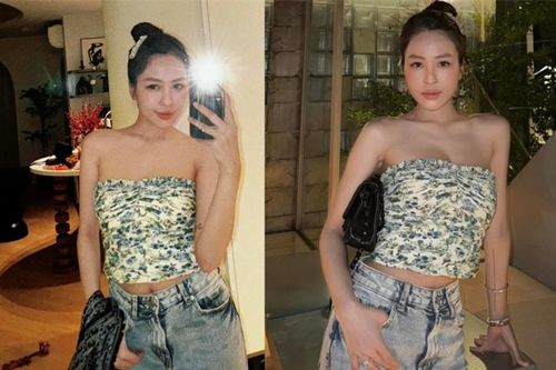 Hot girl Trâm Anh lại 'đốt mắt' người xem với trang phục gợi cảm cùng bờ vai thon quyến rũ