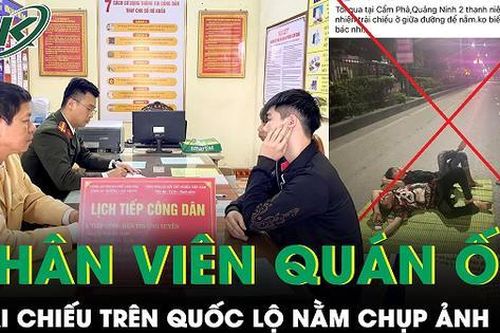Câu like bất chấp tính mạng, 2 nhân viên quán ốc trải chiếu trên quốc lộ nằm chụp ảnh bị công an mời lên làm việc