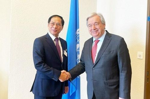 Bộ trưởng Ngoại giao Bùi Thanh Sơn gặp Tổng thư ký Liên hợp quốc Antonio Guterres