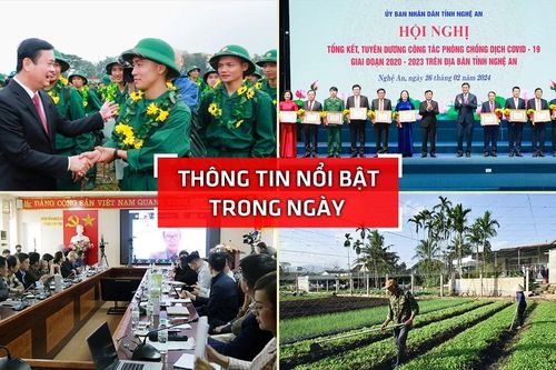 Nghệ An: Thông tin nổi bật ngày 26/2