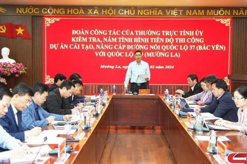 Thường trực Tỉnh ủy kiểm tra tuyến đường nối quốc lộ 37 với quốc lộ 279