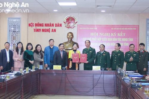 Ký kết Quy chế phối hợp giữa Ban Dân tộc HĐND tỉnh và Bộ Chỉ huy Bộ đội Biên phòng tỉnh