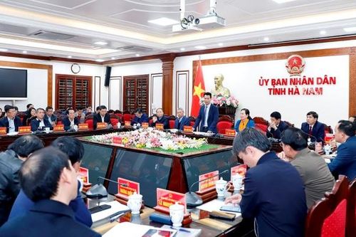 Bộ trưởng Tài nguyên và Môi trường Đặng Quốc Khánh làm việc với tỉnh Hà Nam