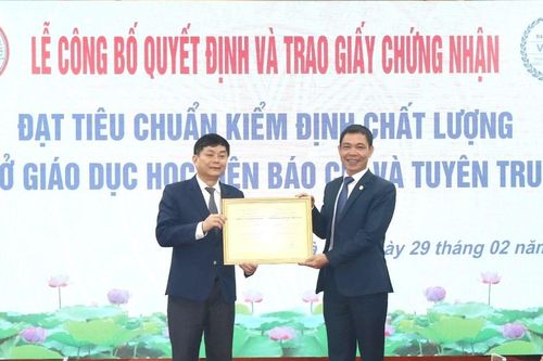 Học viện Báo chí Tuyên truyền đạt tiêu chuẩn kiểm định chất lượng cơ sở giáo dục