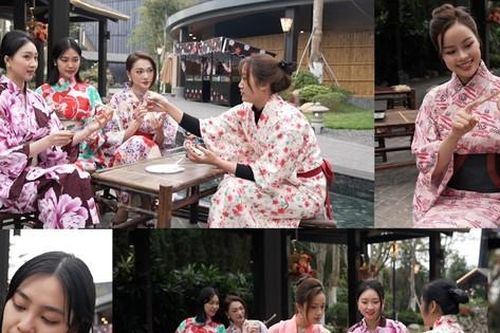 Á hậu Đào Hiền và các người đẹp mặc trang phục Yukata trải nghiệm văn hóa Nhật Bản