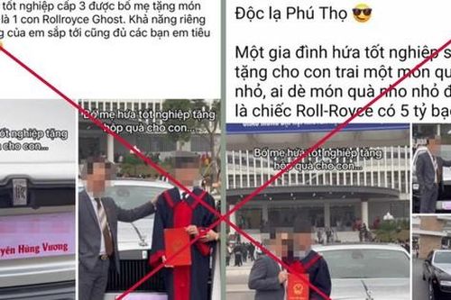 Lan truyền tin thất thiệt 'bố tặng con xe Rolls-Royce trong lễ tốt nghiệp'