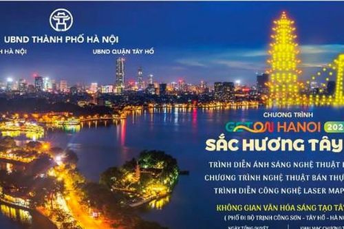 Trình diễn ánh sáng và thực cảnh tại hồ Tây trong chương trình 'Du lịch Hà Nội chào 2024'