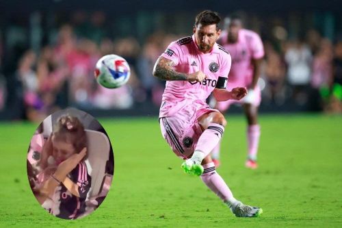 Messi sút hỏng, vô tình làm đau em bé trên khán đài