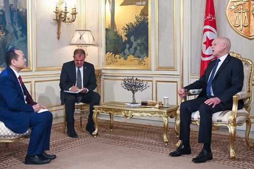 Đại sứ Nguyễn Huy Dũng trình Thư ủy nhiệm lên Tổng thống Tunisia Kais Saied