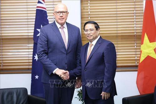 Thủ tướng Phạm Minh Chính tiếp Lãnh đạo Đảng Tự do tại Hạ viện Peter Dutton