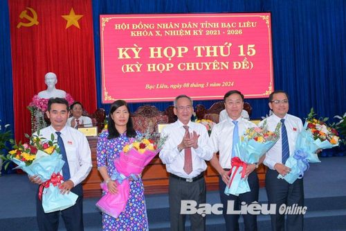 Ông Huỳnh Hữu Trí và ông Ngô Vũ Thăng được bầu giữ chức Phó Chủ tịch UBND tỉnh Bạc Liêu
