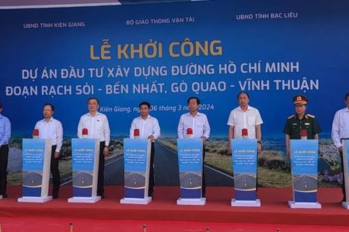 Khởi công đường Hồ Chí Minh đoạn qua Kiên Giang và Bạc Liêu