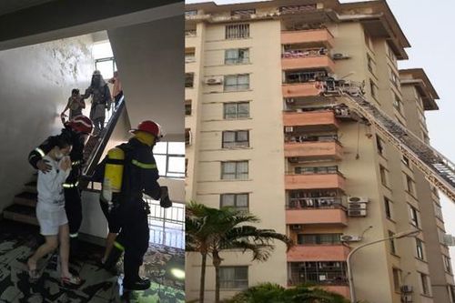Giải cứu nhiều người mắc kẹt trong vụ cháy tại tòa chung cư ở Hà Nội
