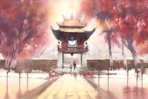 Triển lãm tranh màu nước quốc tế tại Văn Miếu - Quốc Tử Giám