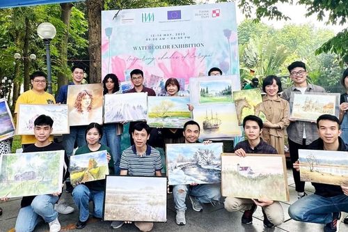 60 họa sỹ quốc tế cùng bày tranh màu nước tại Văn Miếu-Quốc Tử Giám